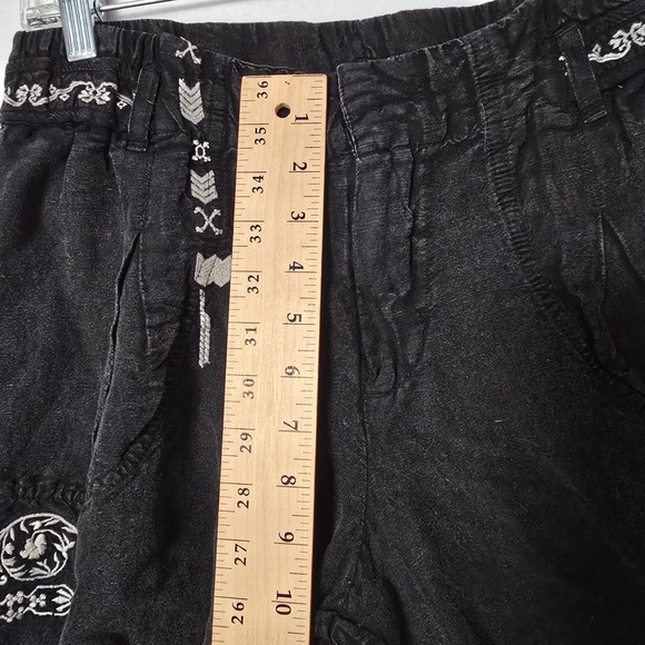 Anthropologie Embroidered Parachute Pants Black Womens Size Medium Boho Festival - Picture 8 of 11